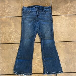American Eagle Outfitters Women's Dark Blue Flare Jeans